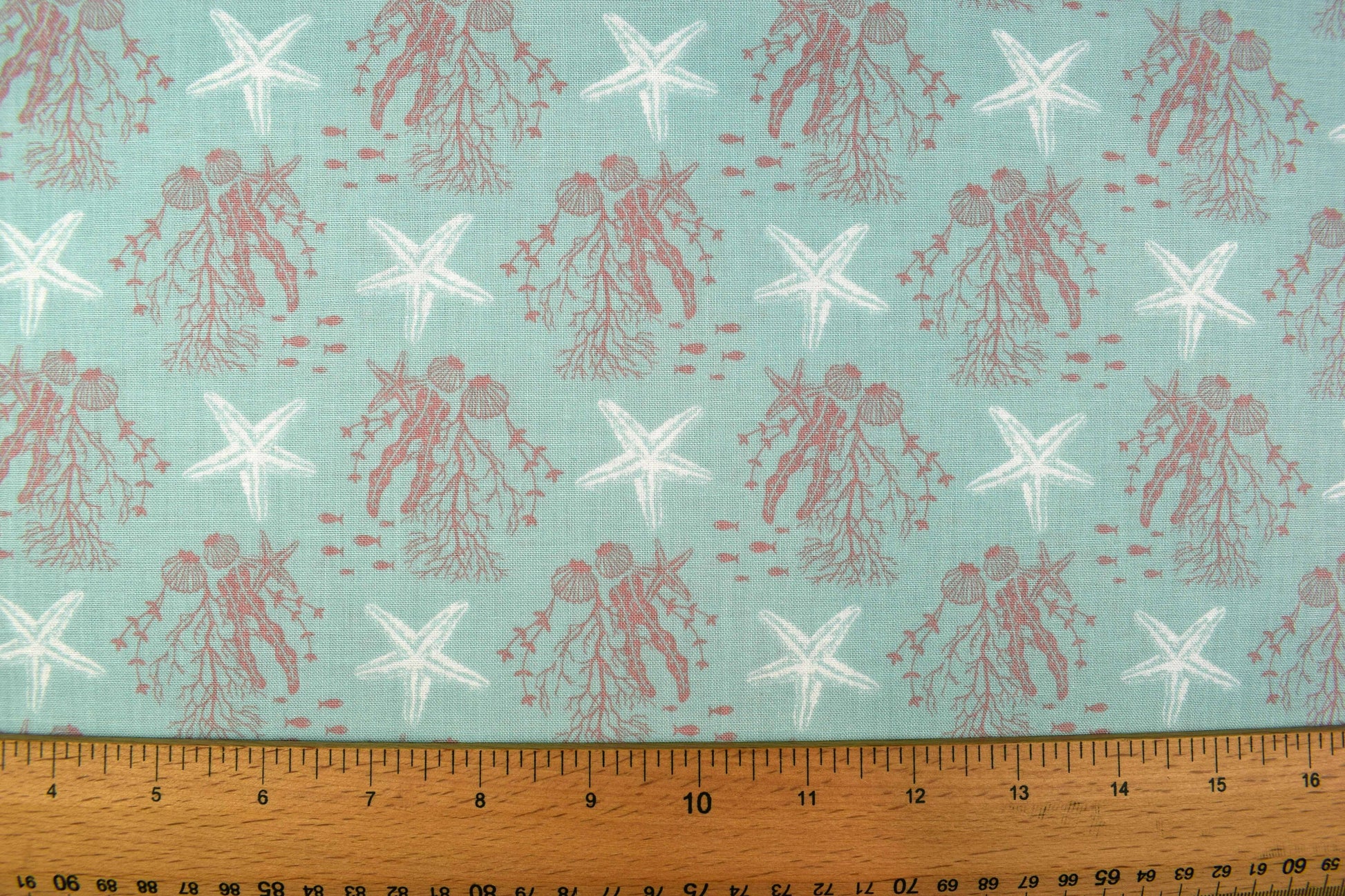 coral reef Fabric, cotton quilting fabric, Driftwood - Price by the Half Metre The Quilt Sanctuary
