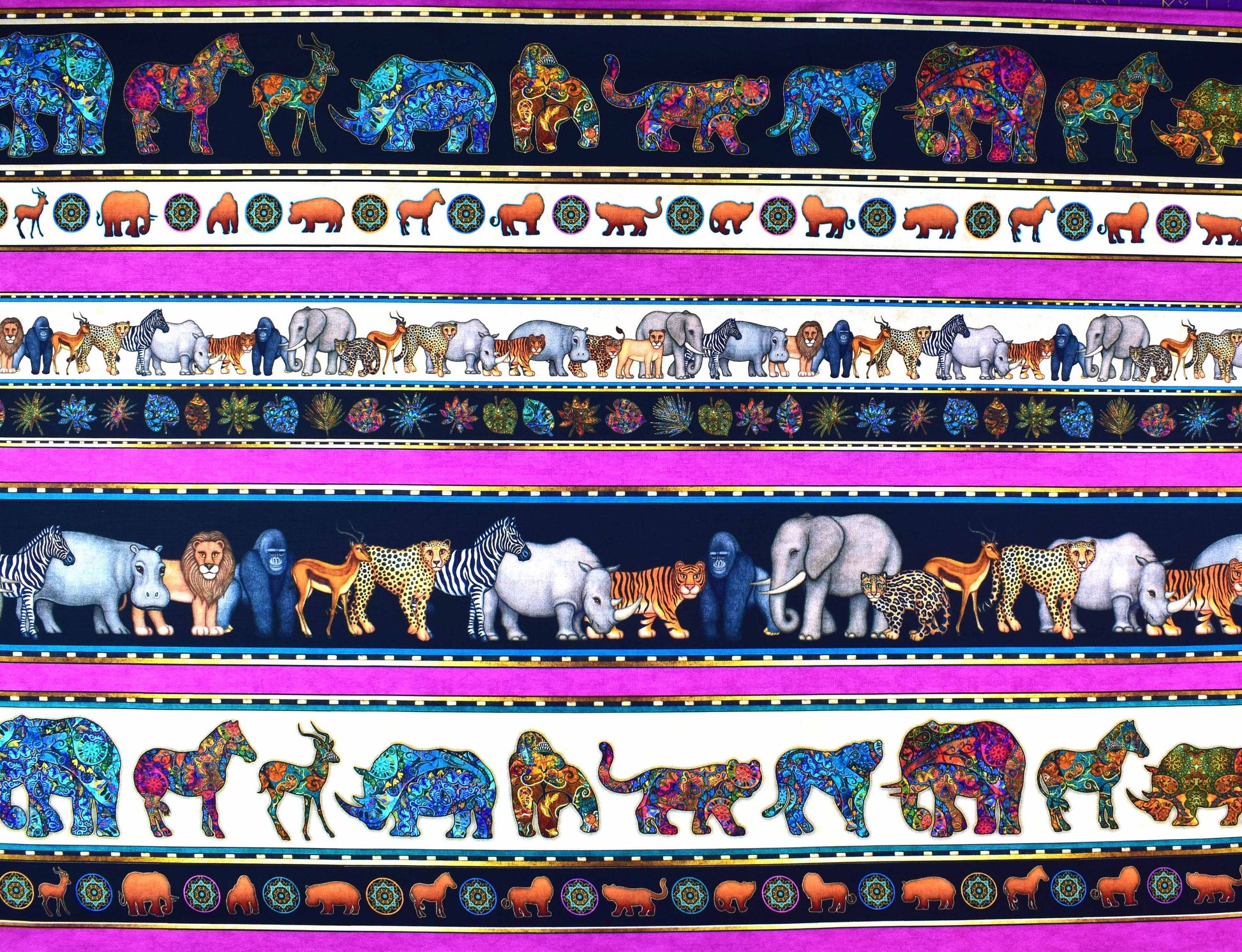 Animal Border fabric, Quilting fabric, cotton fabric, quilting treasures, Serengeti, Price by the Half Metre The Quilt Sanctuary