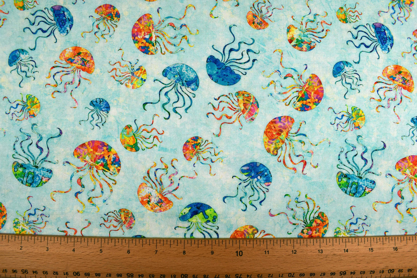 Jellyfish Fabric, Quilting fabric, cotton fabric, quilting treasures, Ocean Paradise - Price by the Half Metre The Quilt Sanctuary
