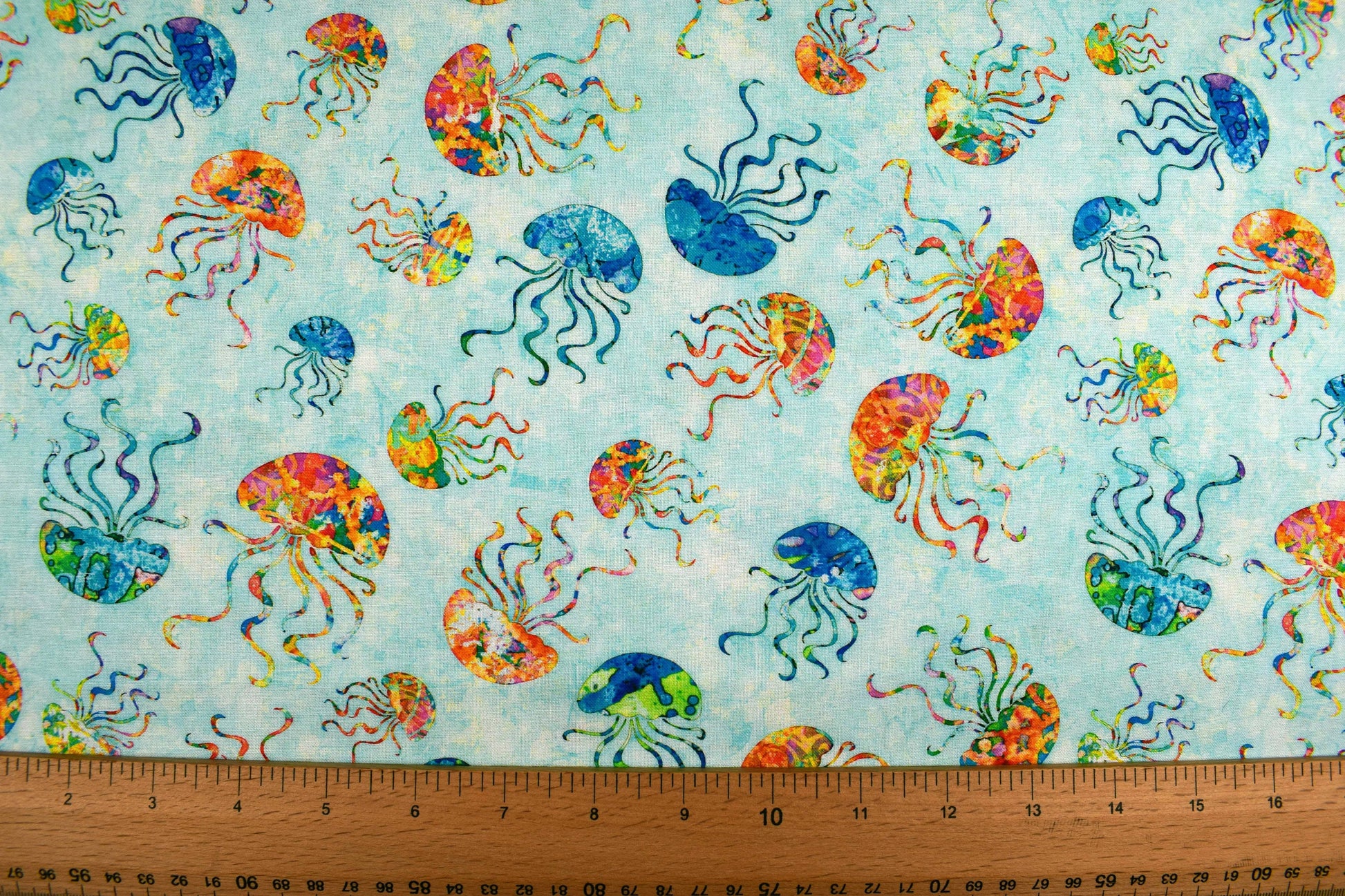 Jellyfish Fabric, Quilting fabric, cotton fabric, quilting treasures, Ocean Paradise - Price by the Half Metre The Quilt Sanctuary