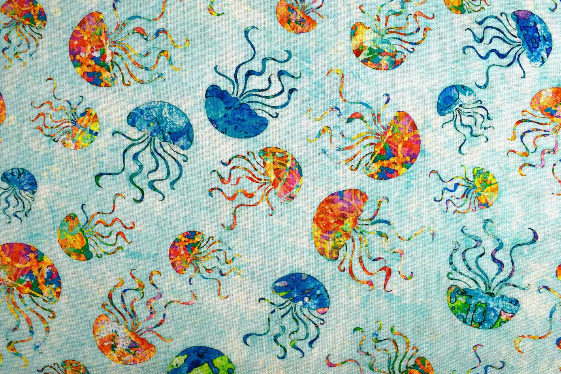 Jellyfish Fabric, Quilting fabric, cotton fabric, quilting treasures, Ocean Paradise - Price by the Half Metre The Quilt Sanctuary