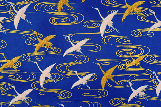 Japanese crane fabric, oriental cotton quilting fabric, Imperial collection Robert Kaufman - Price by the Half Metre The Quilt Sanctuary