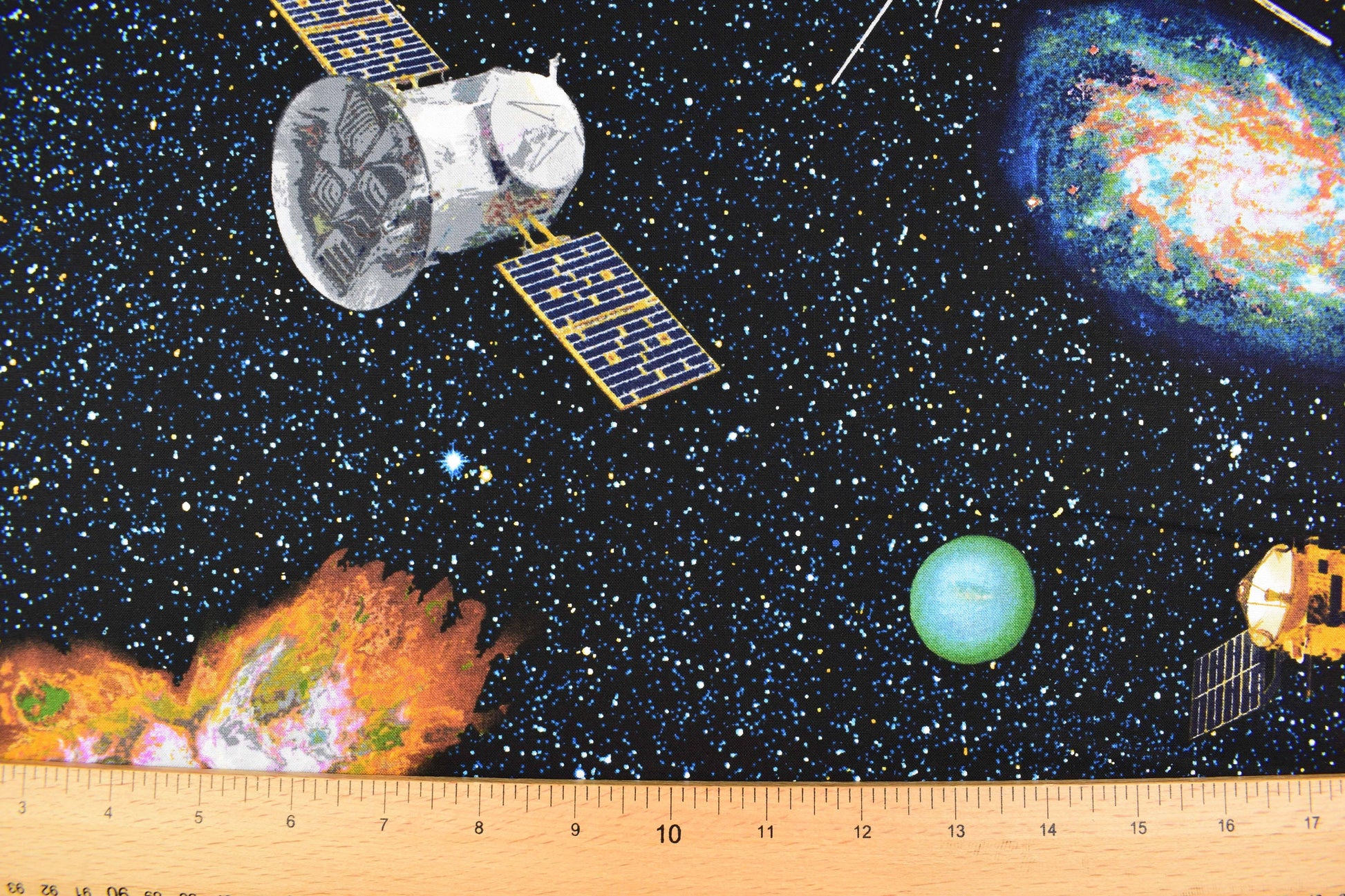 Space fabric, space fabric, Quilting fabric, cotton fabric, planetary mission- Price by the Half Metre The Quilt Sanctuary
