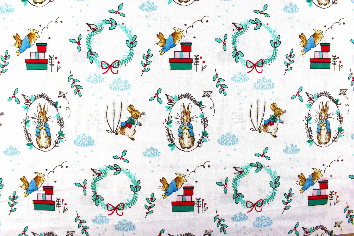Peter Rabbit Christmas fabric collection, quilting fabric, Peter Rabbit bundle The Quilt Sanctuary