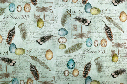 birds egg fabric, Quilting fabric, Keys to the Garden - Price by the Half Metre The Quilt Sanctuary