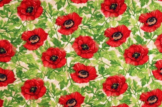 poppy fabric, poppies quilting fabric - Price by the Half Metre The Quilt Sanctuary