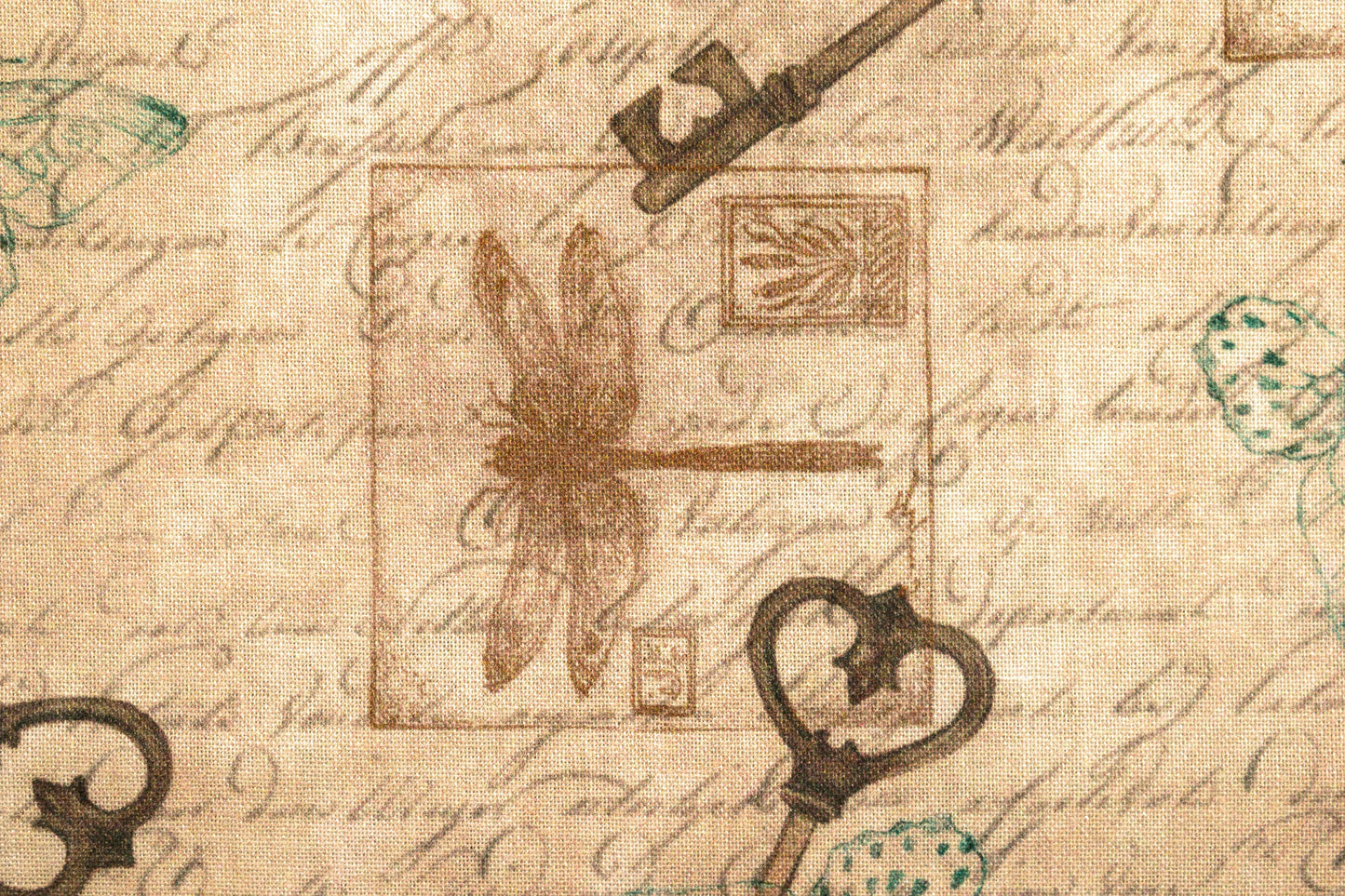 Key fabric, Quilting fabric, Keys to the Garden - Price by the Half Metre The Quilt Sanctuary
