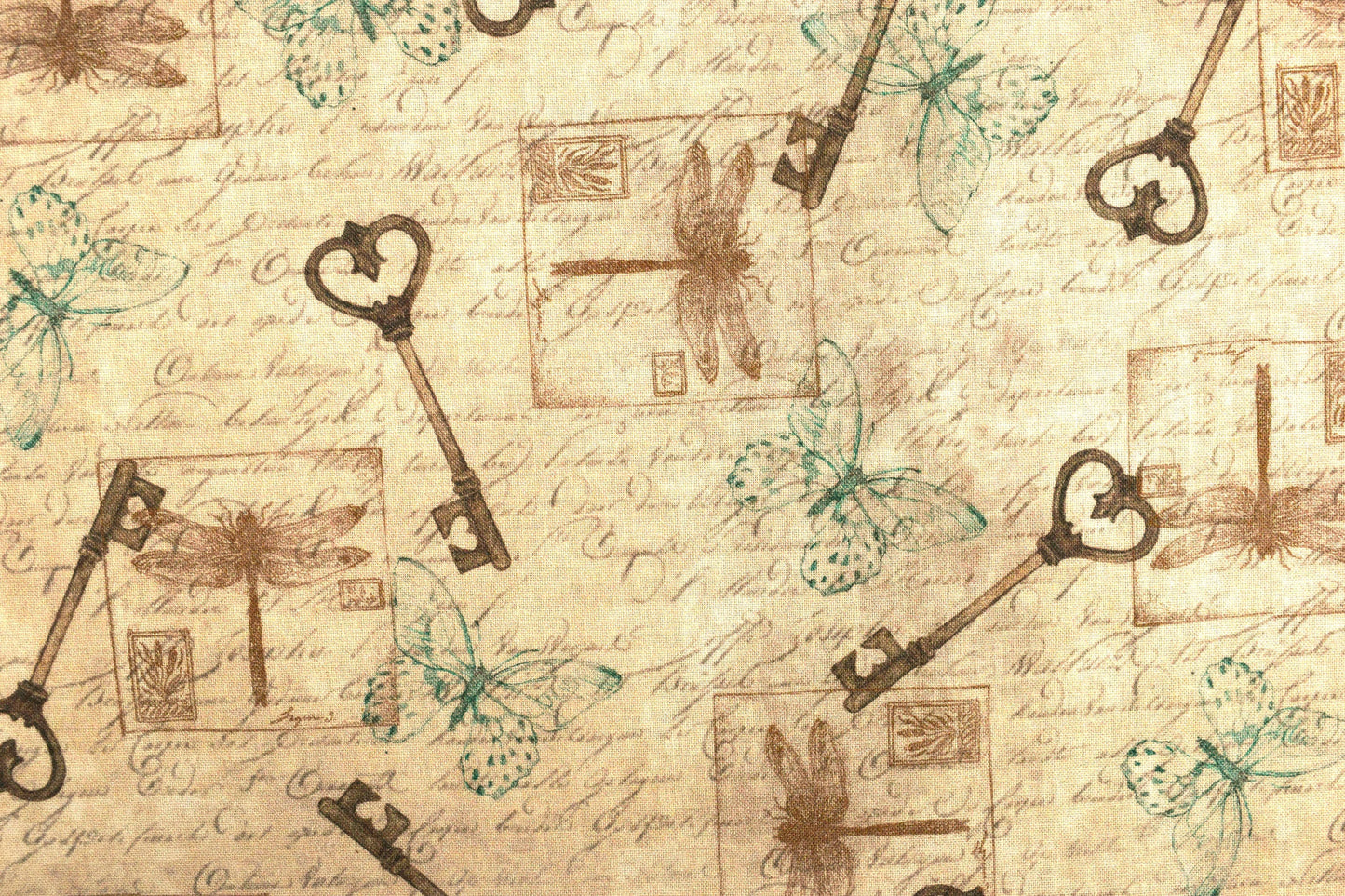 Key fabric, Quilting fabric, Keys to the Garden - Price by the Half Metre The Quilt Sanctuary