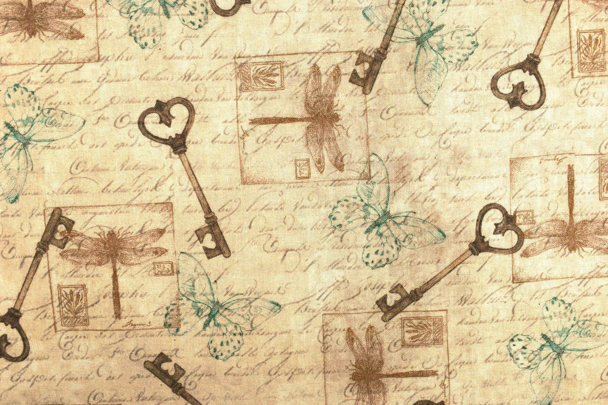 Key fabric, Quilting fabric, Keys to the Garden - Price by the Half Metre The Quilt Sanctuary