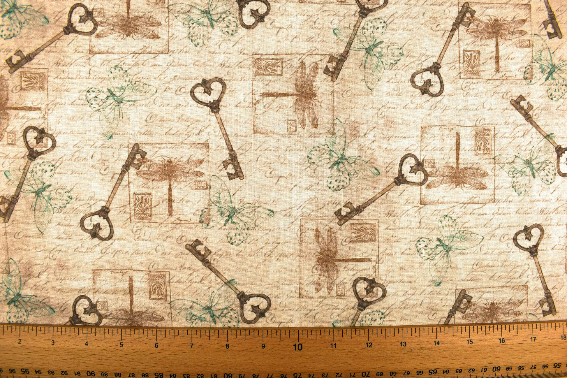 Key fabric, Quilting fabric, Keys to the Garden - Price by the Half Metre The Quilt Sanctuary
