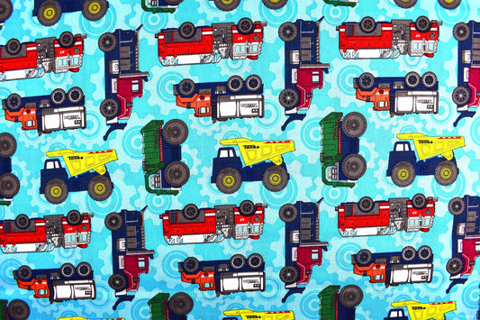 Tonka truck Quilting Fabric, truck fabric By camelot fabrics - Price by the Half Metre The Quilt Sanctuary