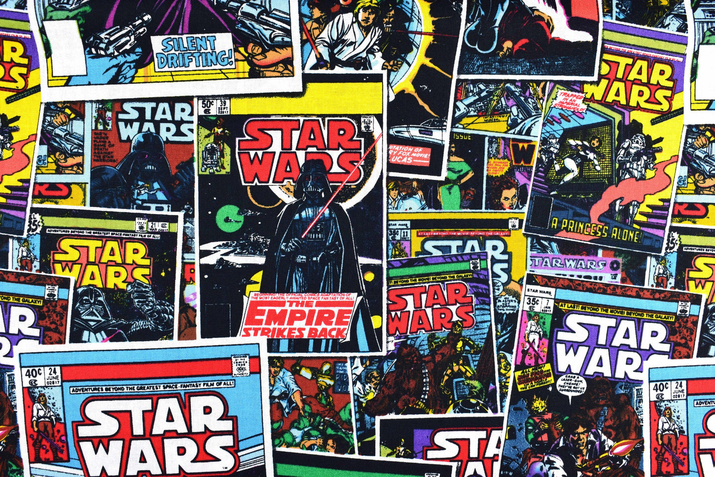 Star wars Quilting Fabric, Cotton Fabric, Star Wars Comic fabric - Price by the Half Metre The Quilt Sanctuary