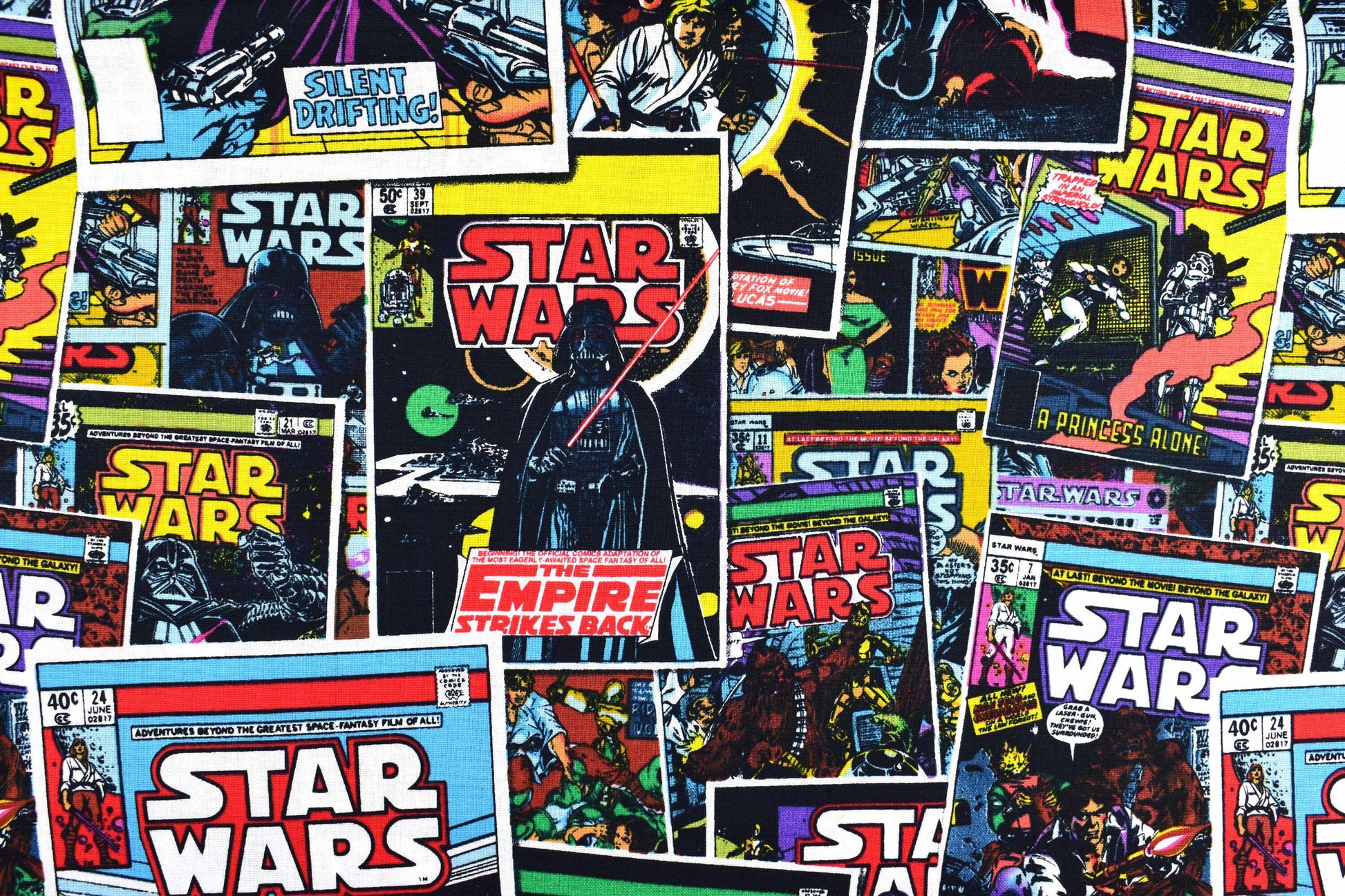 Star wars Quilting Fabric, Cotton Fabric, Star Wars Comic fabric - Price by the Half Metre The Quilt Sanctuary
