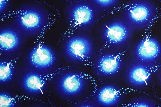 Glow in the dark Fairy Fabric, Quilting fabric, cotton fabric - Price by the Half Metre The Quilt Sanctuary