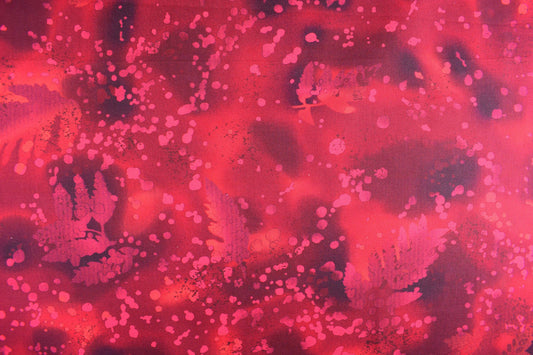 Red Batik Extra wide quilt backing fabric, cotton quilting fabric, Fossil fern - price per half metre The Quilt Sanctuary
