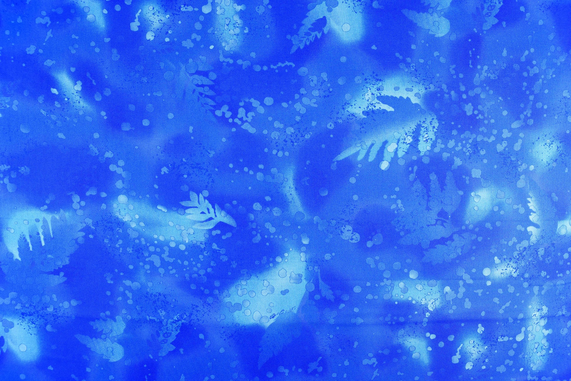 Blue Batik Extra wide quilt backing fabric, cotton quilting fabric, Fossil fern - price per half metre The Quilt Sanctuary