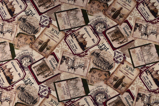 Wine Label Fabric, Quilting fabric, cotton fabric, You had me at Wine - Price by the Half Metre The Quilt Sanctuary