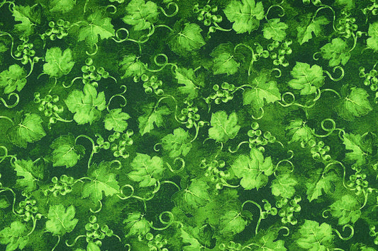 Green Grape Vine Fabric, Quilting fabric, cotton fabric, You had me at Wine - Price by the Half Metre The Quilt Sanctuary