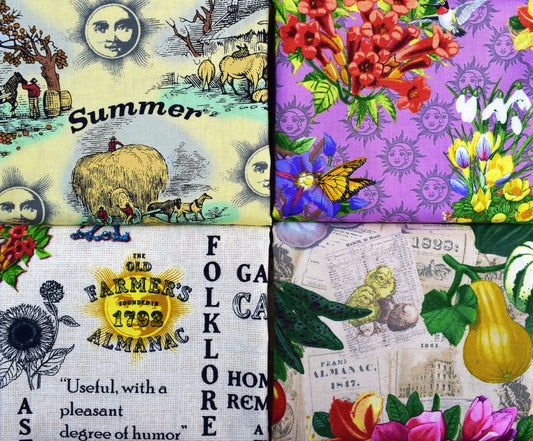 Country life fabric bundle, old farmers almanac collection, Quilting fabrics , cotton fabric, The Quilt Sanctuary