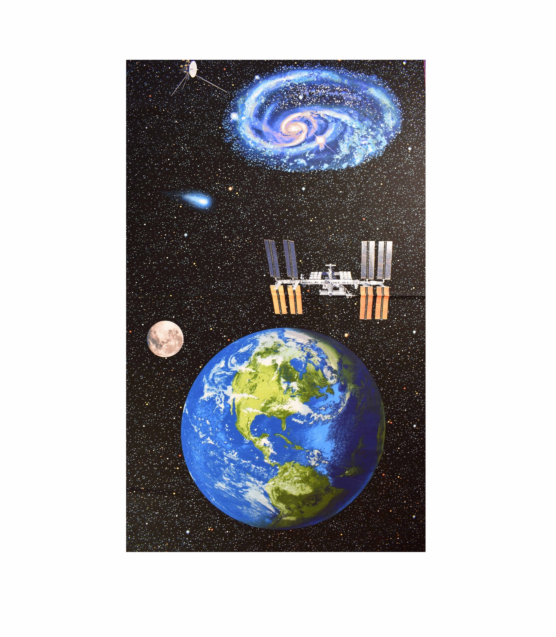 Earth quilting panel, fabric panel, Planetary Mission, Studio E The Quilt Sanctuary