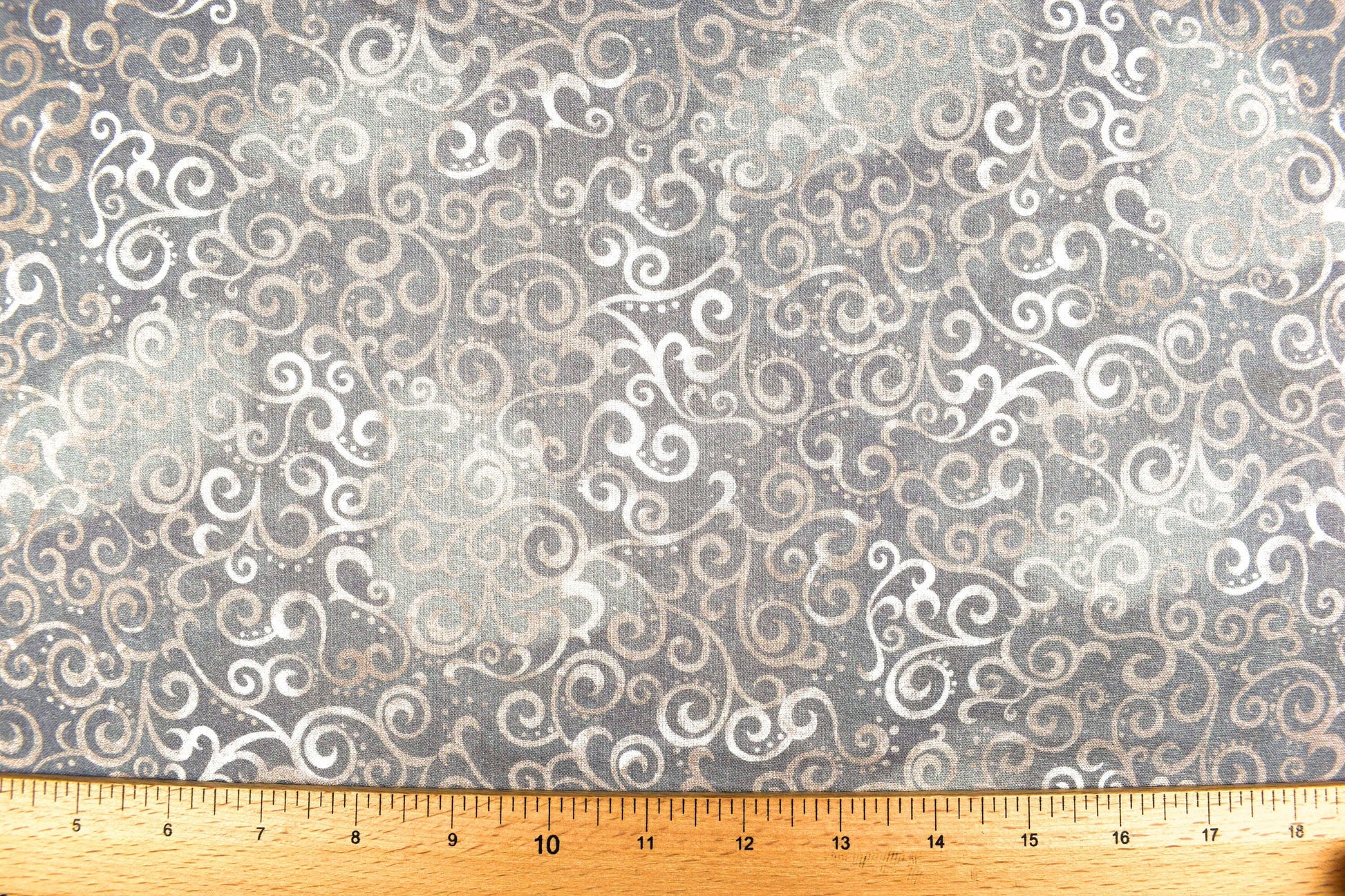 Tonal Grey Extra wide quilt backing fabric, cotton quilting fabric, Ombre Scrolls, price per half metre The Quilt Sanctuary