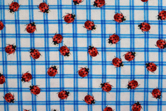 ladybird fabric , Quilting fabric, cotton fabric, Wildflower farm - Price by the Half Metre The Quilt Sanctuary