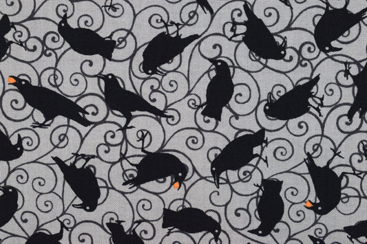 Raven fabric, Halloween fabric, Quilting fabric, cotton fabric, Spooky nights - Price per half Metre The Quilt Sanctuary