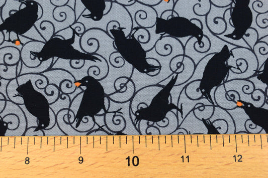 Raven fabric, Halloween fabric, Quilting fabric, cotton fabric, Spooky nights - Price per half Metre The Quilt Sanctuary