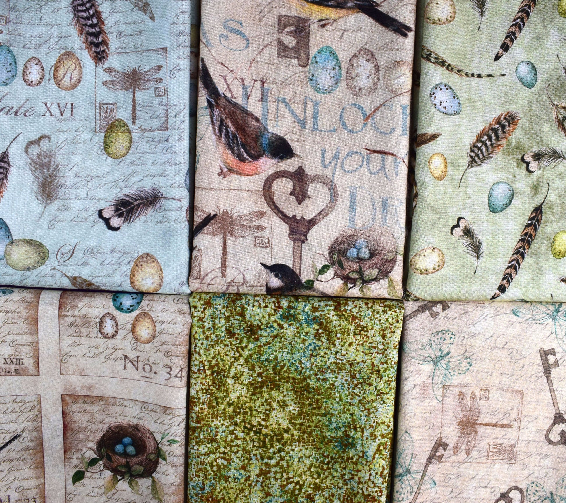 Keys to the garden fabric collection, country garden, cotton fabric, victorian style The Quilt Sanctuary