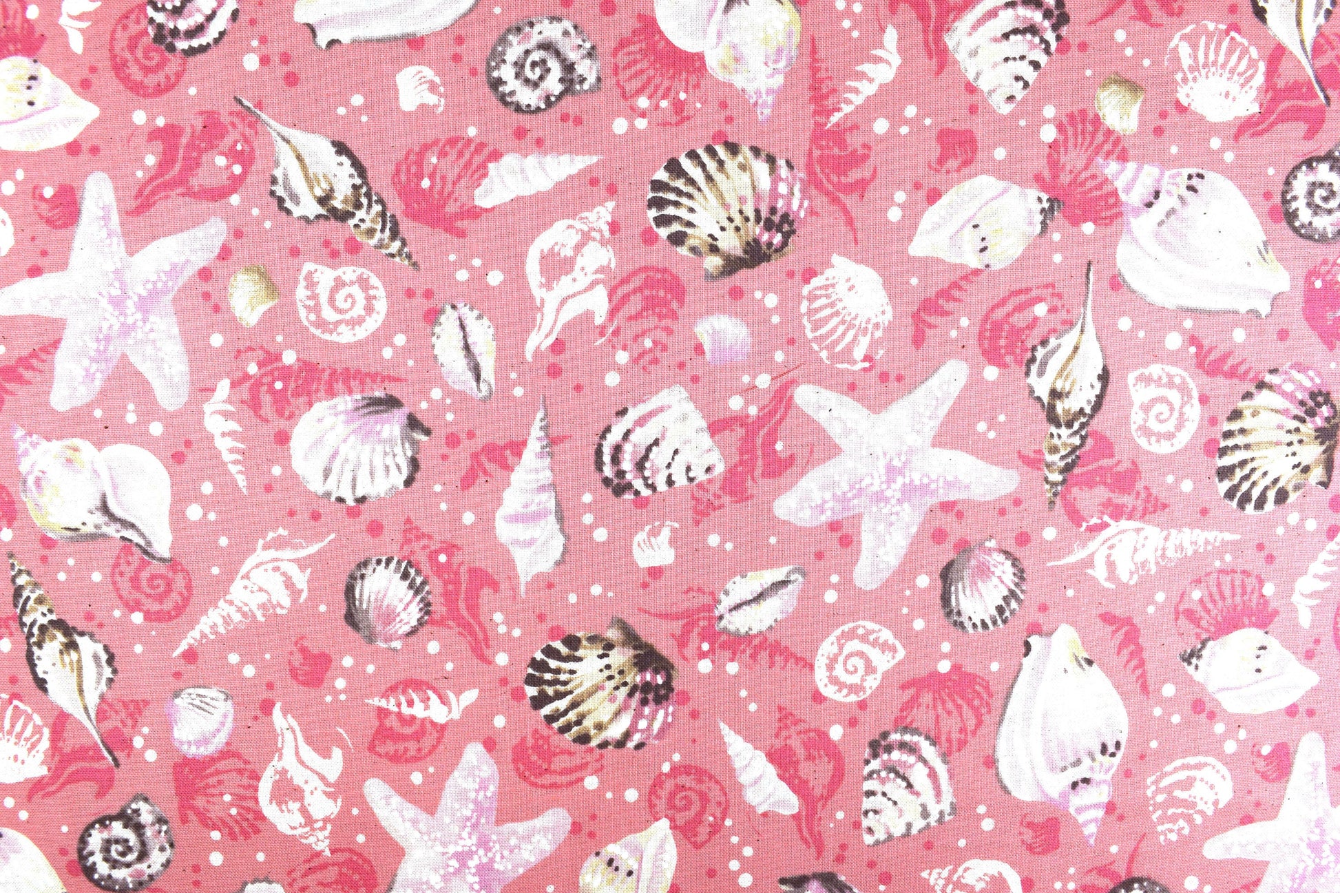 starfish and Shell Fabric, cotton quilting fabric, Sunset Coast - Price by the Half Metre The Quilt Sanctuary