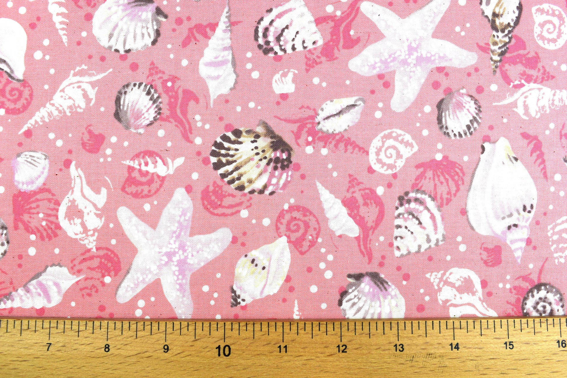 starfish and Shell Fabric, cotton quilting fabric, Sunset Coast - Price by the Half Metre The Quilt Sanctuary