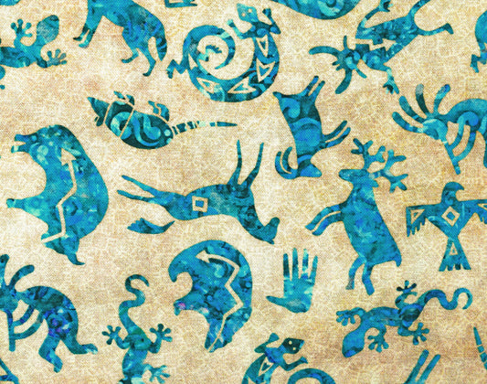 Native american fabric, Quilting fabric, cotton fabric, quilting treasures, southwest art, Price by the Half Metre The Quilt Sanctuary