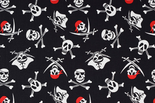 Jolly Roger fabric, quilting fabric, Pirates tale, Riley Blake Design - Price by the Half Metre The Quilt Sanctuary