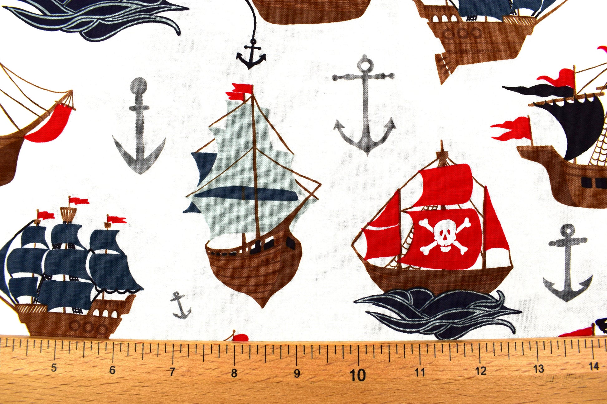 Pirate ship fabric, quilting fabric, Pirates tale, Riley Blake Design - Price by the Half Metre The Quilt Sanctuary