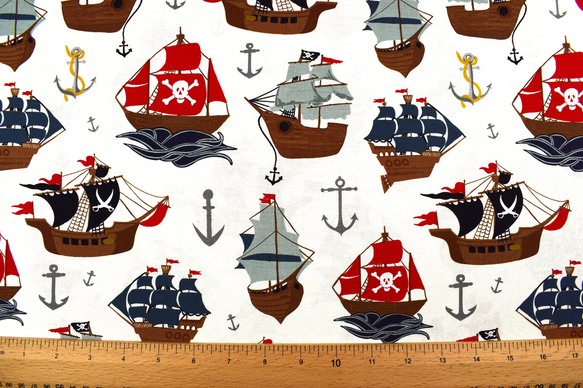 Pirate ship fabric, quilting fabric, Pirates tale, Riley Blake Design - Price by the Half Metre The Quilt Sanctuary