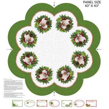 Christmas tree skirt panel, Here comes Santa, Quilting fabric - NOT FINISHED PRODUCT panel only The Quilt Sanctuary