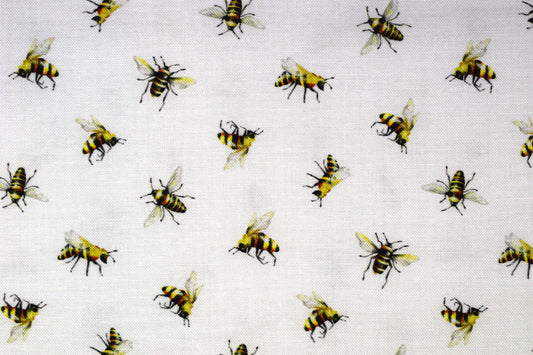 Tossed Bees fabric, quilting fabric, Scented Garden by Deborah Edwards, Price by the Half Metre The Quilt Sanctuary