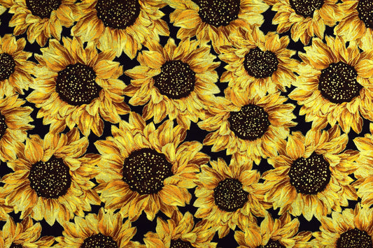 Sunflower fabric, Cotton Quilting fabric, Harvest - Price by the Half Metre The Quilt Sanctuary