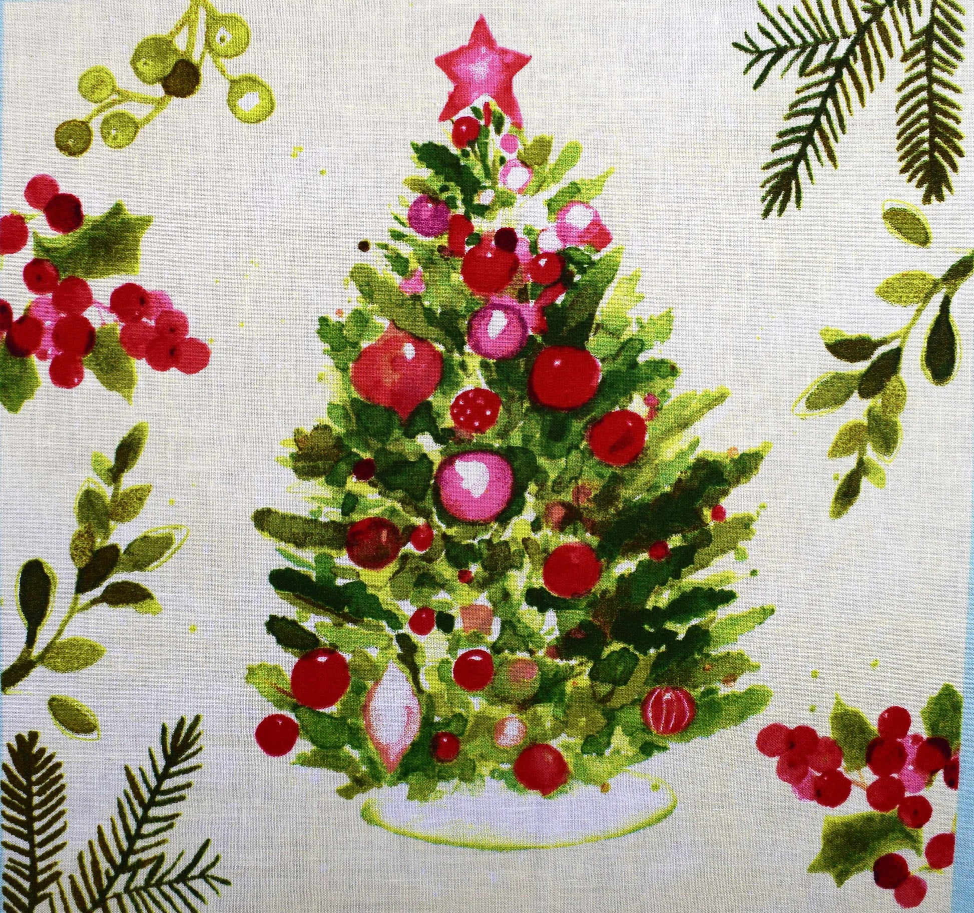 Christmas fabric panel, Christmas Quilting panel, O Christmas tree The Quilt Sanctuary