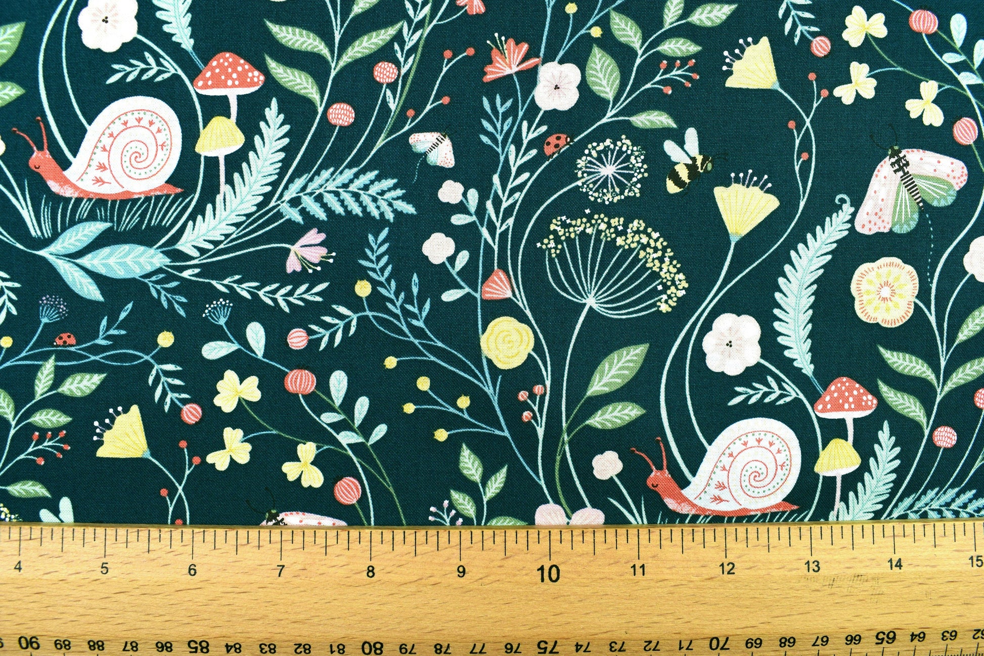 Snail fabric, Quilting fabric, cotton fabric, woodland creatures, dear Stella - Price by the Half Metre The Quilt Sanctuary