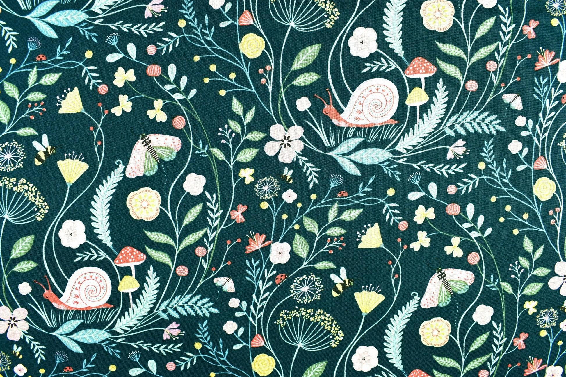 Snail fabric, Quilting fabric, cotton fabric, woodland creatures, dear Stella - Price by the Half Metre The Quilt Sanctuary