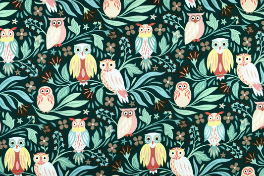 Owl fabric, Quilting fabric, cotton fabric, woodland creatures, dear Stella - Price by the Half Metre The Quilt Sanctuary