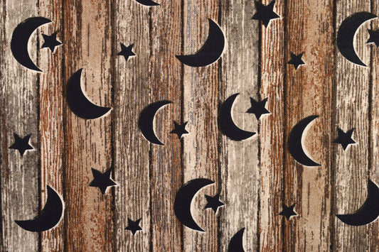 Stars and Moon fabric, Privy door fabric, Natures calling, Price by the Half Metre The Quilt Sanctuary