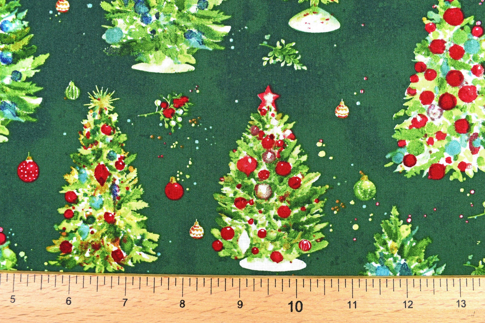 Green Christmas tree fabric, Christmas quilting fabric, O Christmas Tree, Price by the Half Metre The Quilt Sanctuary