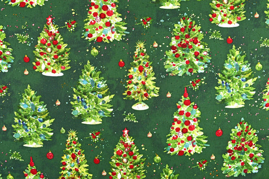 Green Christmas tree fabric, Christmas quilting fabric, O Christmas Tree, Price by the Half Metre The Quilt Sanctuary