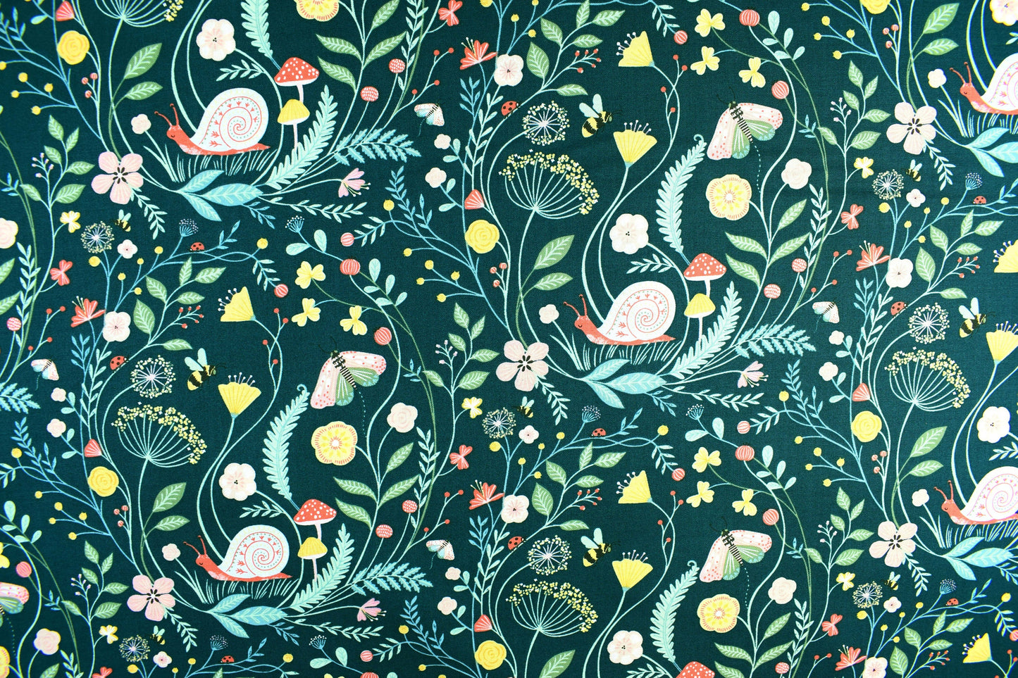 Snail fabric, Quilting fabric, cotton fabric, woodland creatures, dear Stella - Price by the Half Metre The Quilt Sanctuary