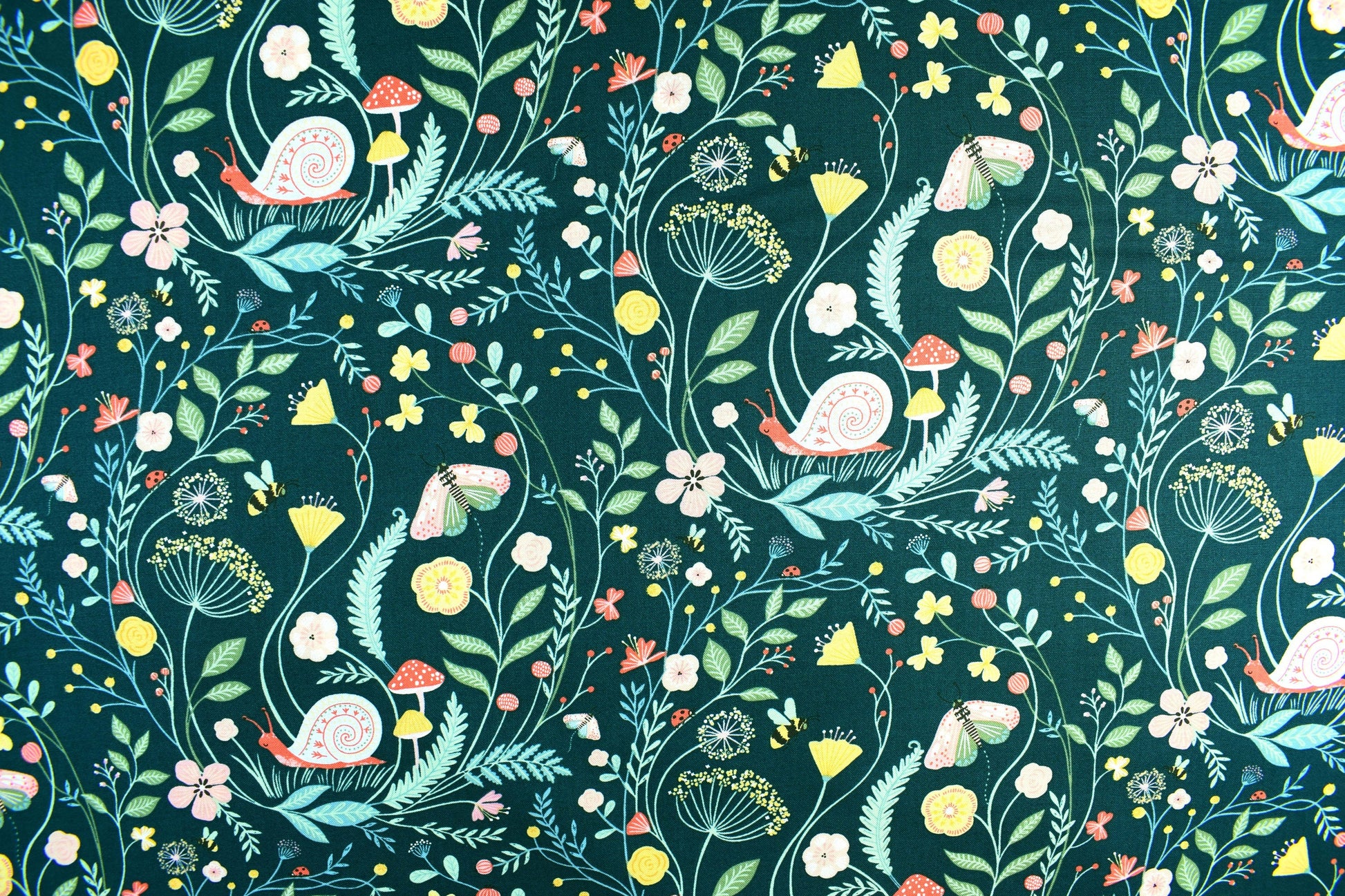 Snail fabric, Quilting fabric, cotton fabric, woodland creatures, dear Stella - Price by the Half Metre The Quilt Sanctuary