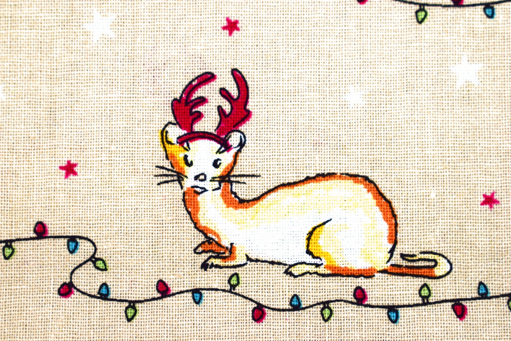 Otter fabric - Christmas Critters by Debbie Shore - Price by the Half Metre The Quilt Sanctuary