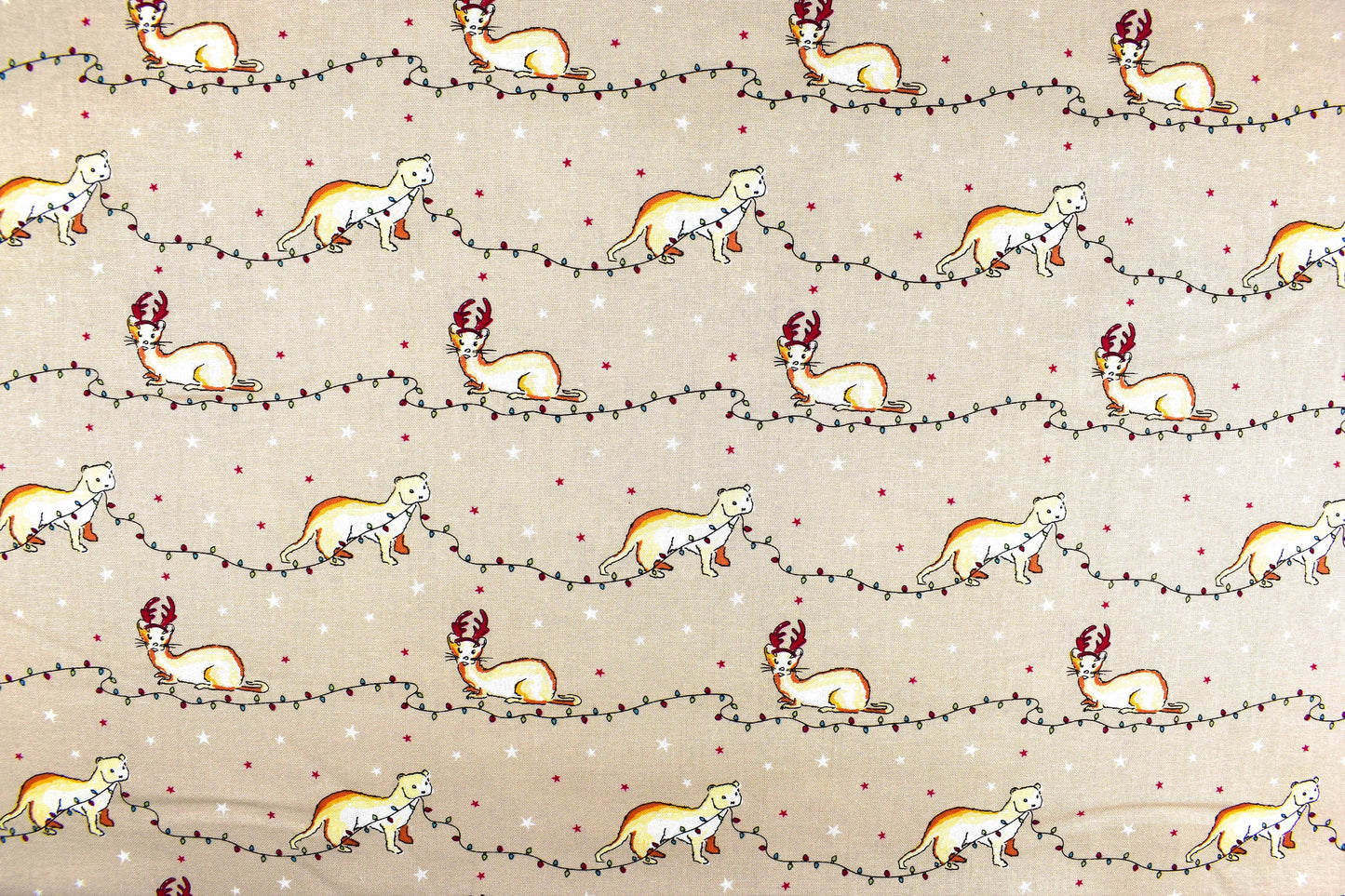 Otter fabric - Christmas Critters by Debbie Shore - Price by the Half Metre The Quilt Sanctuary