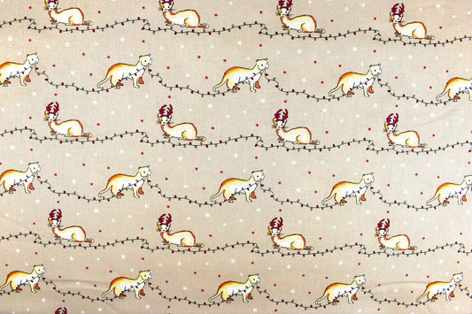 Otter fabric - Christmas Critters by Debbie Shore - Price by the Half Metre The Quilt Sanctuary